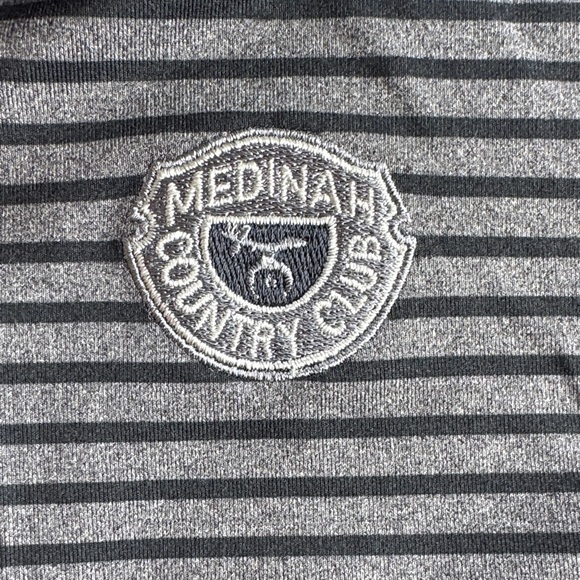 Men's Striped Quarter-Zip Jacket - Black and Gray - Picture 3 of 3